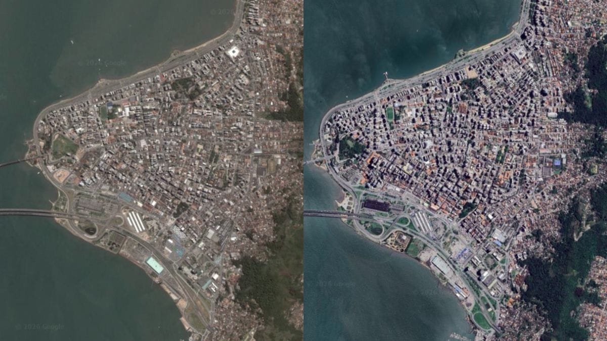 Снимки Google Earth показывают, как изменился центр Флорианополиса с 2000-х годов